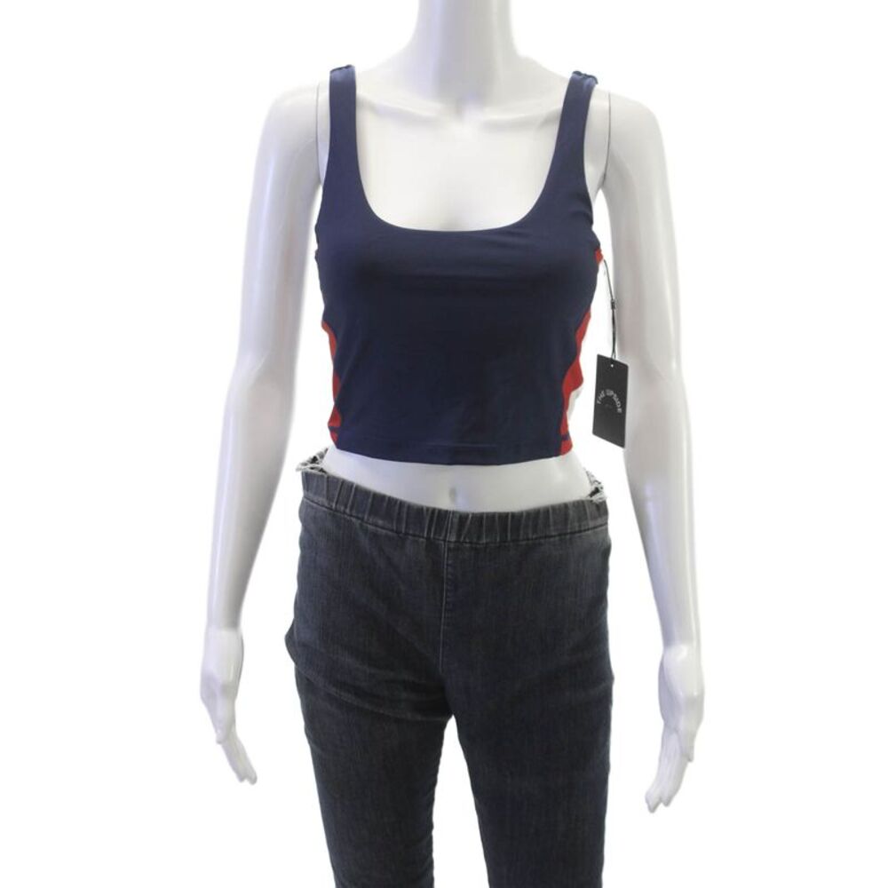 The Upside Womens Ballpark Lana Crop Tank Top Navy Size S